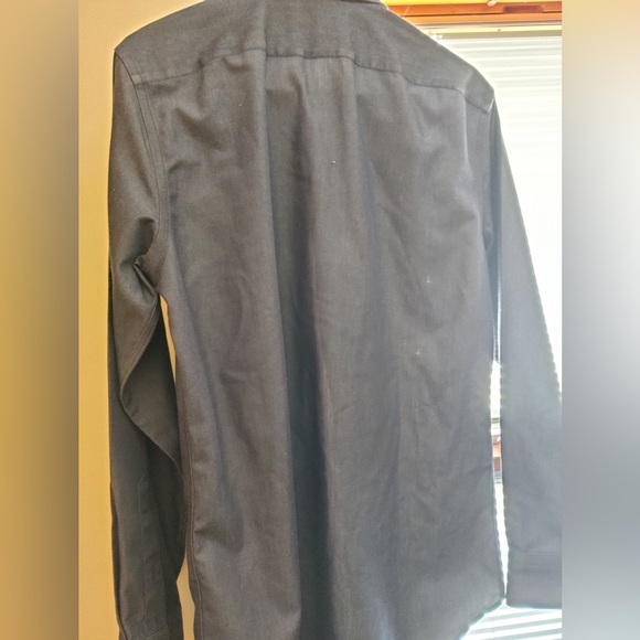 Banana Republic Non-Iron Tailored Slim Fit Medium Dress Shirt Gray - Picture 2 of 6